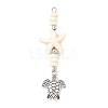 7Pcs 7 Styles Ocean Alloy & Starfish Rondelle Synthetic Turquoise Beaded Big Pendants PALLOY-JF04012-2