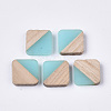 Resin & Walnut Wood Cabochons RESI-S358-A-90-2