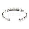 304 Stainless Steel Cuff Bangles for Women BJEW-M310-02P-3