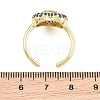 Heart Brass Micro Pave Cubic Zirconia Cuff Open Rings for Women CU-CBA0A21-01G-01-5
