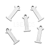 Tarnish Resistant 304 Stainless Steel Alphabet Charms STAS-H122-I-P-2