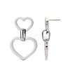 304 Stainless Steel Double Heart Dangle Stud Earrings for Women EJEW-N016-015P-3