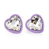 Crystal Rhinestone Heart Stud Earrings with 925 Sterling Silver Pins for Women MACR-S275-038B-2