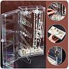 Rectangle Plastic Jewelry Organizer Storage Box with 24 Hooks OBOX-WH0001-06-4