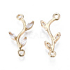 Brass Micro Pave Cubic Zirconia Links Connectors LS-X-KK-S359-156A-RS-2