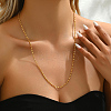 Simple Brass Singapore Chain Necklaces for Women WX2955-1-3