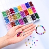 Spray Painted Crackle Glass Beads CCG-YW0001-02-6mm-7