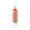 Natural Leopard Skin Jasper Connector Charms PALLOY-JF01574-04-3