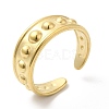 304 Stainless Steel Spot Open Cuff Ring for Women RJEW-I098-17G-1