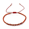 2mm Faceted Natural Carnelian Beaded Braided Adjustable Bracelets for Women PF2854-6-1