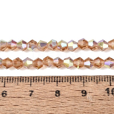 AB Color Plated Transparent Glass Beads Strands GLAA-G127-01-02G-1