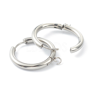 Tarnish Resistant 201 Stainless Steel Huggie Hoop Earring Findings STAS-P283-01K-P-1