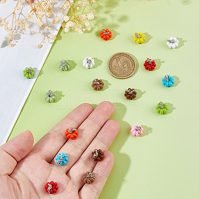 30Pcs 10 Colors Spray Painted Alloy Charms FIND-FH0011-37-1
