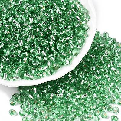 6/0 Baking Paint Transparent Fringe Glass Seed Beads SEED-N006-06K-1