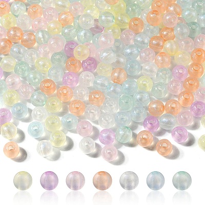Rainbow Iridescent Plating Acrylic Beads MACR-YW0002-19A-1