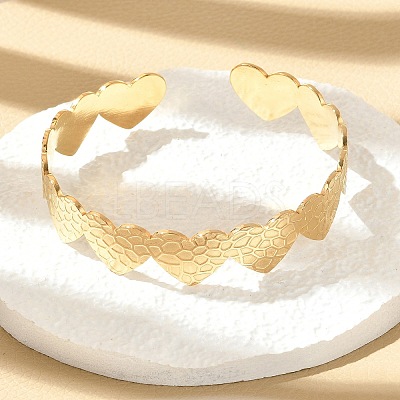 304 Stainless Steel Cuff Bangles for Women BJEW-B120-02G-02-1