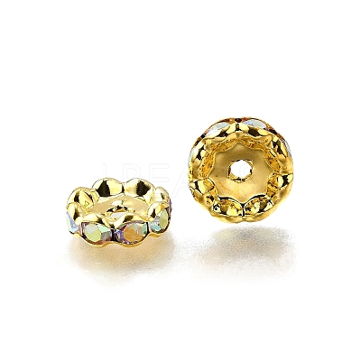 Brass Grade A Rhinestone Spacer Beads RSB160NF-02G-1