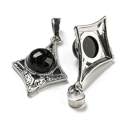 Natural Obsidian Pendants X-G-P517-03P-04-1
