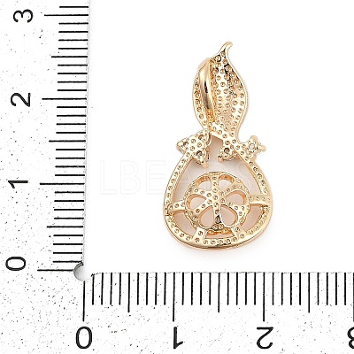 Brass Micro Pave Clear Cubic Zirconia European Dangle Charms Bails KK-Q026-14G-1
