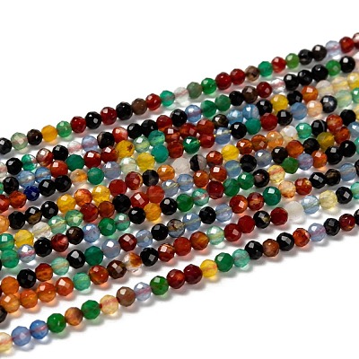 Natural Agate Beads Strands X-G-A129-3mm-A06-1