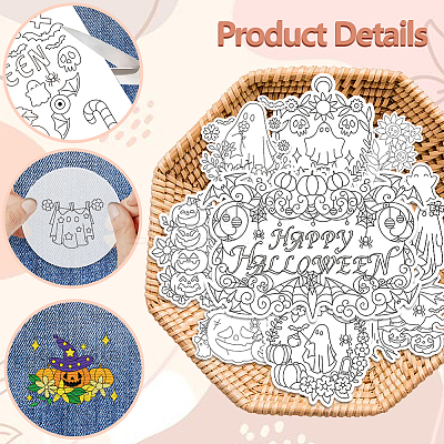 4 Sheets 11.6x8.2 Inch Stick and Stitch Embroidery Patterns DIY-WH0455-224-1