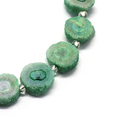 Natural Druzy Quartz Crystal Beads Strands G-F582-A09-1