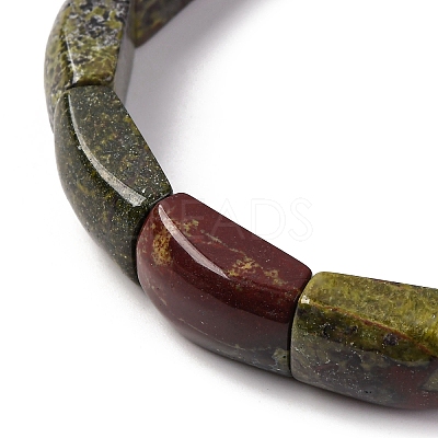 Natural Dragon Blood Bead Stretch Bracelets for Women Men BJEW-C097-02A-07-1