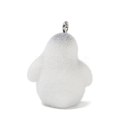 Animal Theme Flocky Opaque Resin Pendants RESI-H042-01P-10-1