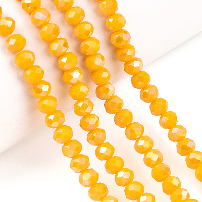 Electroplate Glass Beads Strands EGLA-A034-P6mm-B26-1
