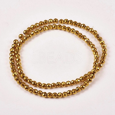 Electroplate Non-magnetic Synthetic Hematite Beads Strands G-J169B-4mm-04-1