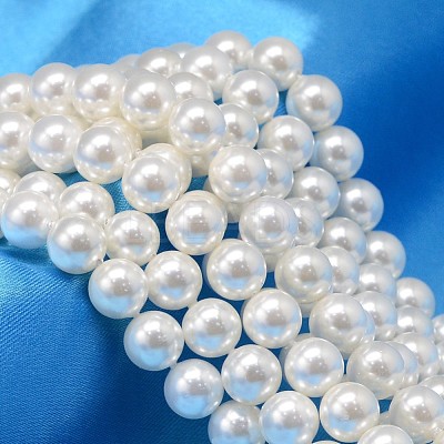 Round Shell Pearl Bead Strands BSHE-L011-6mm-A013-1