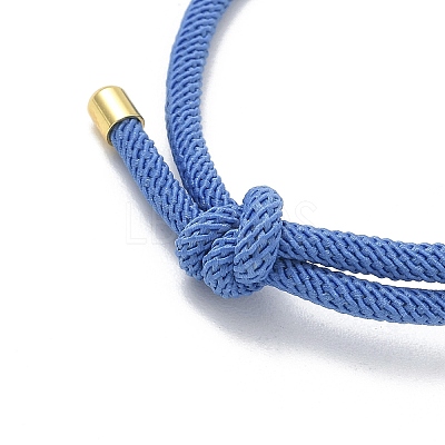 Adjustable Nylon Round Milan Cord Slider Bracelet Making FB-H001-01G-01-1