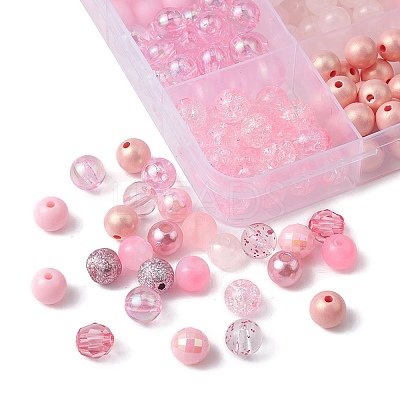 375Pcs 15 Styles Acrylic Beads MACR-YW0002-59D-1