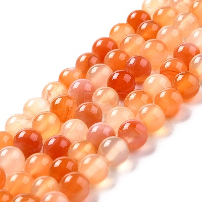Natural Carnelian Beads Strands G-N0006-8mm-17-1