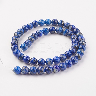 Natural Lapis Lazuli Beads Strands X-G-G099-8mm-7B-1