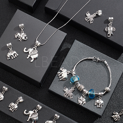 4 Sets Tibetan Style Alloy European Dangle Charms AJEW-PH0002-90-1