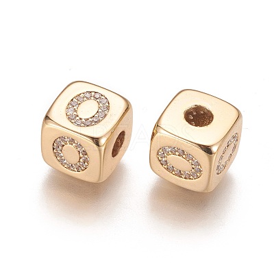 Brass Micro Pave Cubic Zirconia Beads KK-K238-16G-O-1