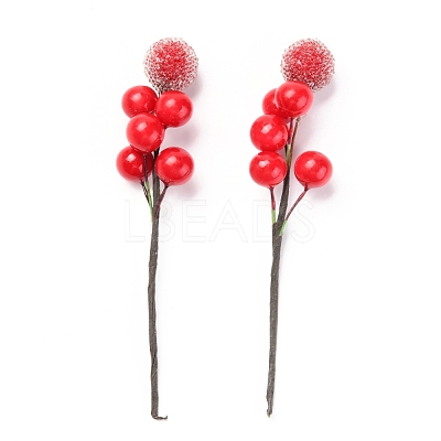 Foam Artificial Christmas Berries with Branch DIY-B019-02B-1