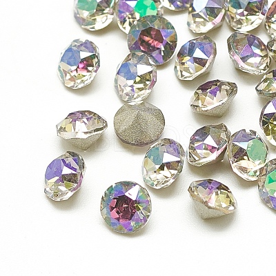 Pointed Back Glass Rhinestone Cabochons RGLA-T110-6mm-001GL-1