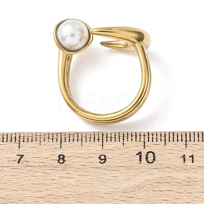Opaque Acrylic Imitation Pearl Cuff Rings RJEW-P177-03D-G-1