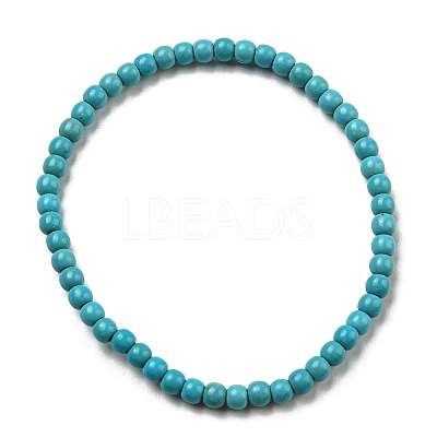 Synthetic Turquoise Beaded Stretch Bracelets BJEW-A117-A-18-1