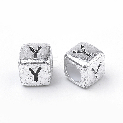 Plated Acrylic Beads PB43C9308-Y-1