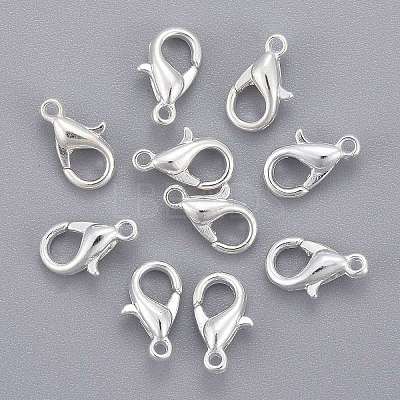 Silver Color Plated Zinc Alloy Lobster Claw Clasps X-E103-S-1