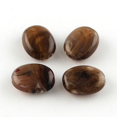 Oval Imitation Gemstone Acrylic Beads OACR-R047-15-1