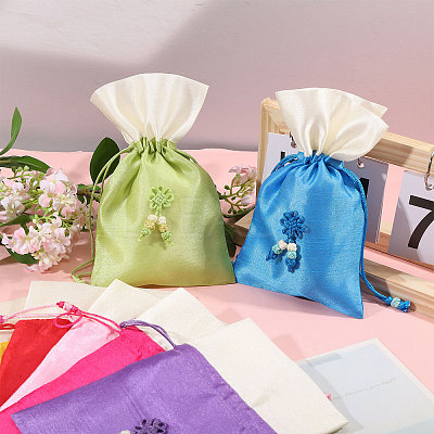 7Pcs 7 Colors Rectangle Cloth Sachet Packing Pouches ABAG-CA0001-19-1