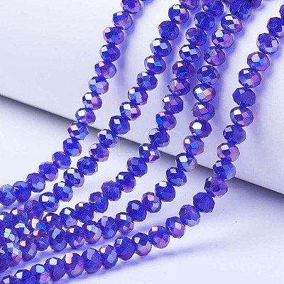 Electroplate Glass Beads Strands EGLA-A044-T1mm-B06-1