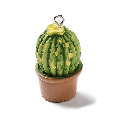 Cactus Pot Green Plant Resin Pendants CRES-B014-03-1