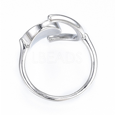 Natural Shell Flat Round Open Cuff Ring RJEW-T001-92P-1
