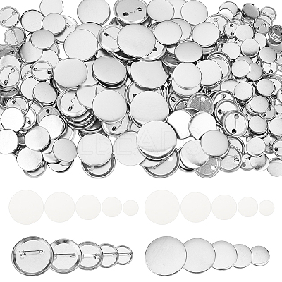 150 Sets 5 Sizes Iron Brooch Cabochon Bezel Settings DIY-CA0005-16-1