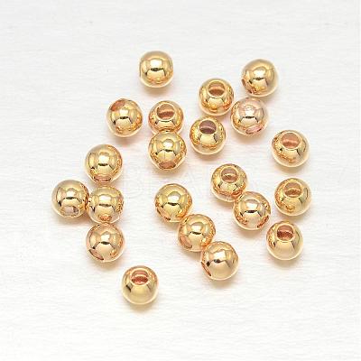 Real Gold Plated Brass Round Spacer Beads KK-L147-197-2.5mm-NR-1